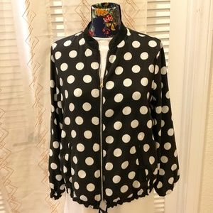 Chico's Reversible polka dot / floral Print Jacket Size 2